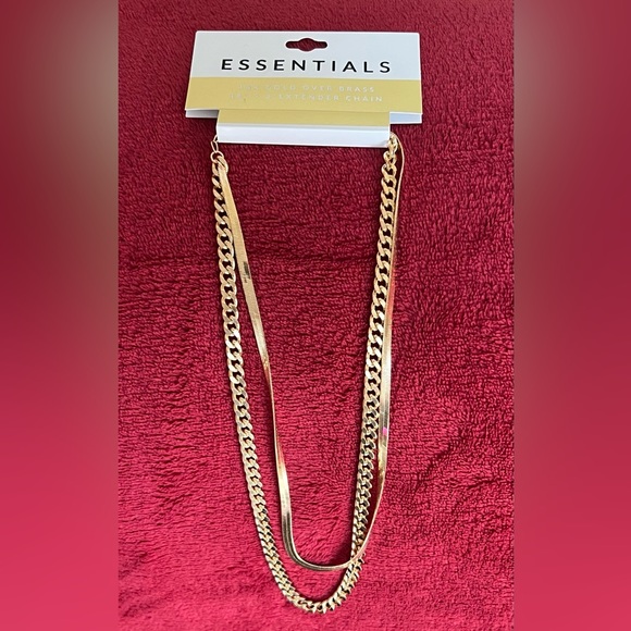 Essentials | Jewelry | Essentials 8k Gold Over Brass 16 2extender Chain ...
